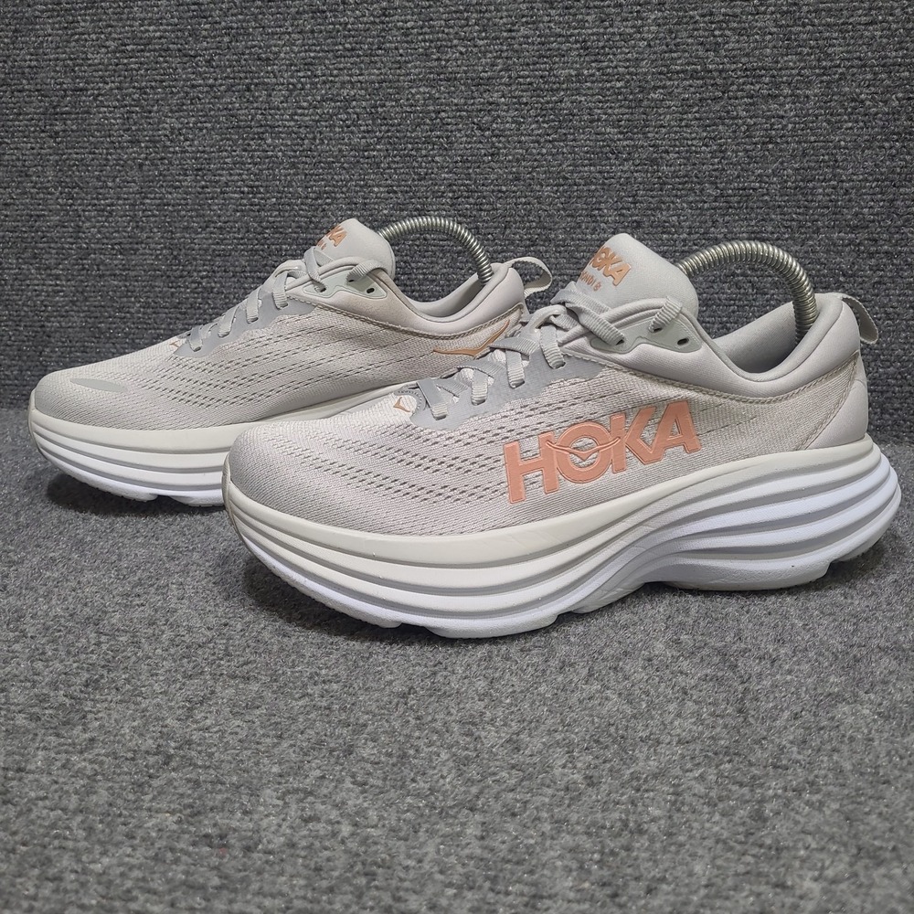 Hoka One One Bondi 8 1127952-HMLR Women's US 8.5 B Running Shoes Gray Sneakers - Picture 2 of 13
